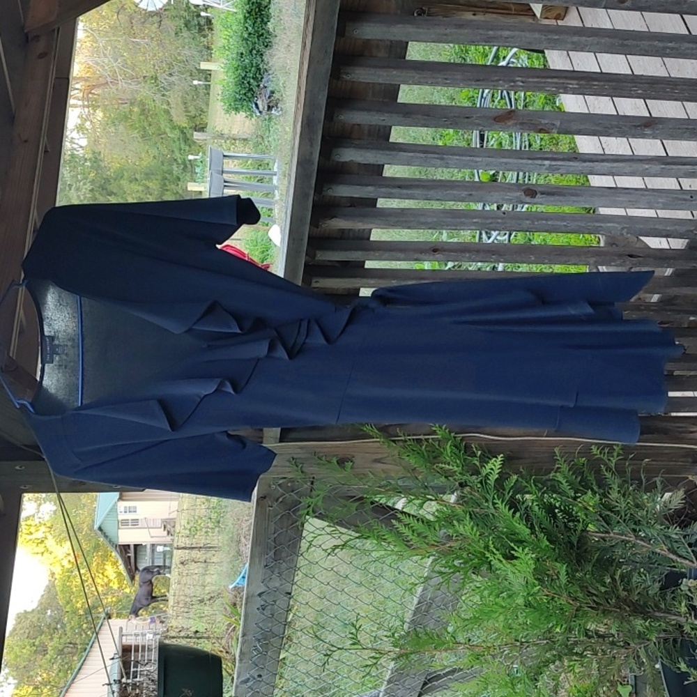 The Limited Deep Blue Ruffle Midi Dress